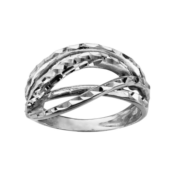 Bague Argent 925 Croisée Diamantée