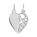 Pendentif Argent 925 Coeur à Partager Tribal