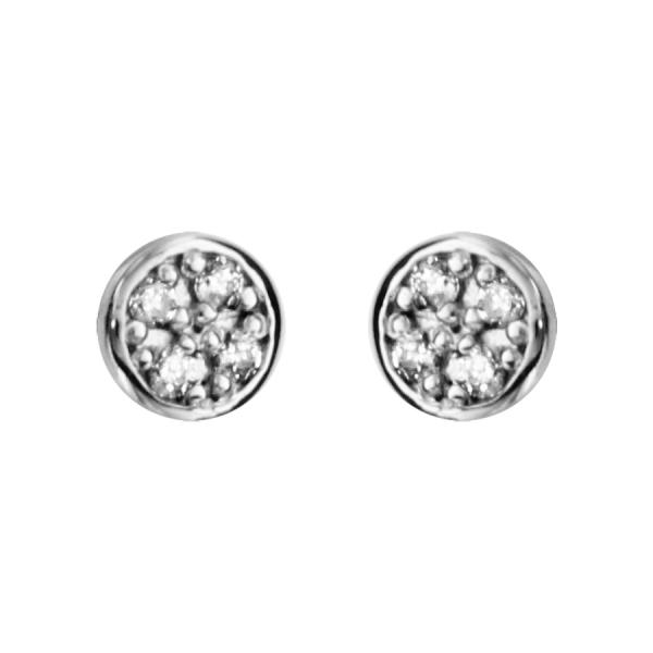 Boucles d'oreilles Acier 316 L Enfant Zirconium Serti 5 mm