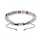 Bracelet Coulissant Acier 316 L avec Pierres Howlite Véritable