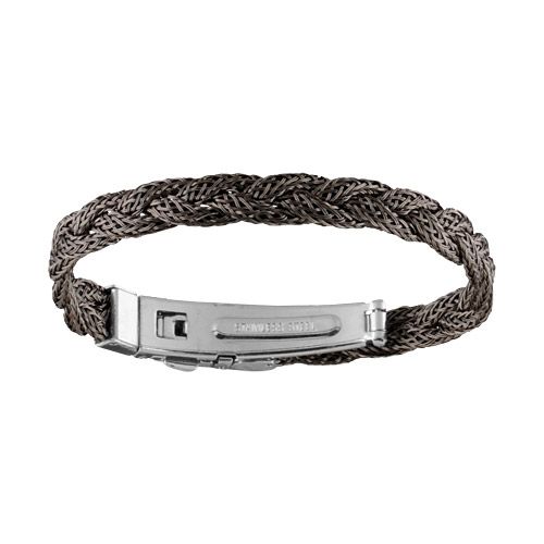 Bracelet Acier 316 L Tresse Metal Traité Anthracite