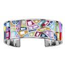 Bracelet Acier 316 L avec Nacre Motif Carré Couleur Pastel