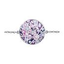 Bracelet Acier 316 L Rond Dégradé Violet Rose avec Nacre 
