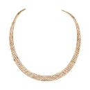 Collier Acier 316 L Torque Motif Quadrillage Granité Jaune