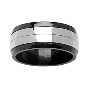 Bague Homme Acier 316 L Traitement Noir