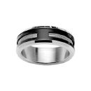 Bague Acier 316 L  Anti-Stress Cable Noir Ajouré