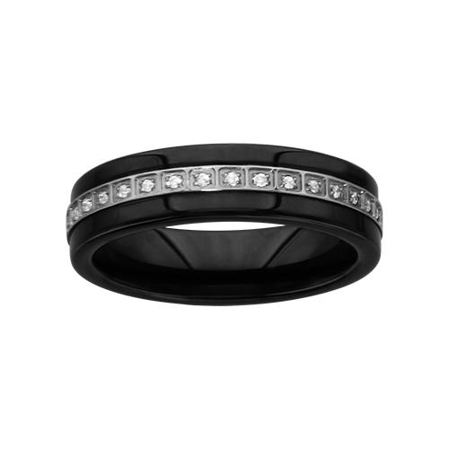 Bague Acier 316 L Alliance Zirconium Sertis Ceramique Noire