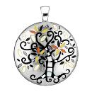 Pendentif Acier 316 L Arbre de Vie Jaune et Nacre