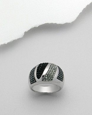 Bague Argent 925 et Cristal Bicolore