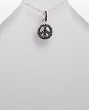 Pendentif Argent 925 et Zirconium Noir Peace