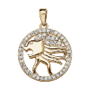 Pendentif Vermeil Zodiaque Lion Contour Zirconium Sertis  