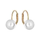 Boucles d'oreilles Plaqué Or Dormeuse Perles Imitation 8 mm