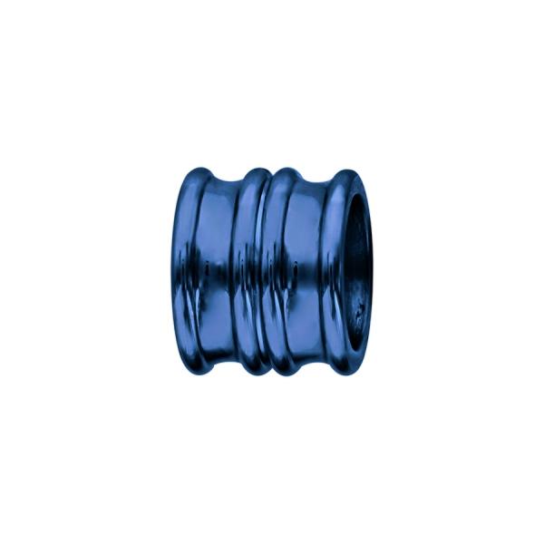 Charms Acier 316L Forme Double Anneau Bleu