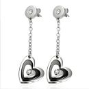 Boucles d'oreilles Acier 316 L Bicolore et Zirconium Coeur