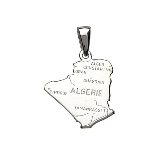 Pendentif Argent 925 Carte Algérie