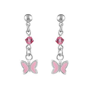 Boucles d'oreille Argent 925 et Zirconium Papillon