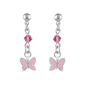 Boucles d'oreille Argent 925 et Zirconium Papillon