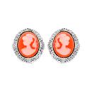 Boucles d'oreilles Argent 925 Camé Rose