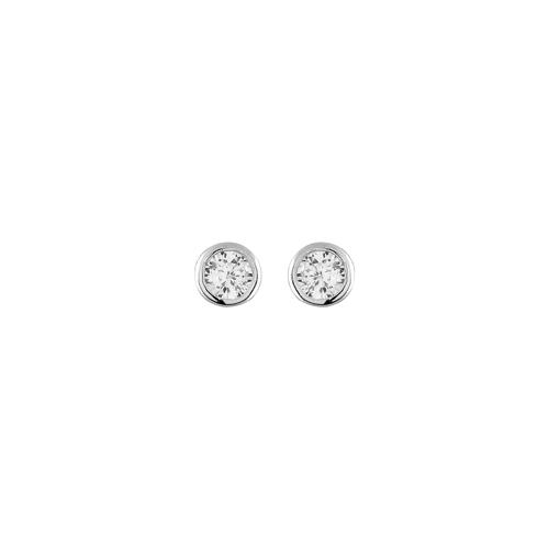 Boucles d'oreilles Argent 925 et Zirconium Sertis Clos 2 mm
