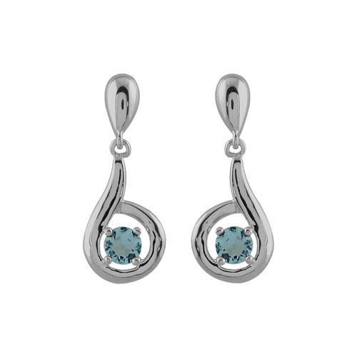 Boucles d'oreilles Argent 925 Pendante Zirconium Ciel