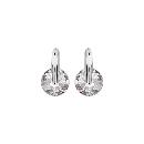 Boucles d'oreilles Argent 925 Pierre Zirconium Rond Blanc