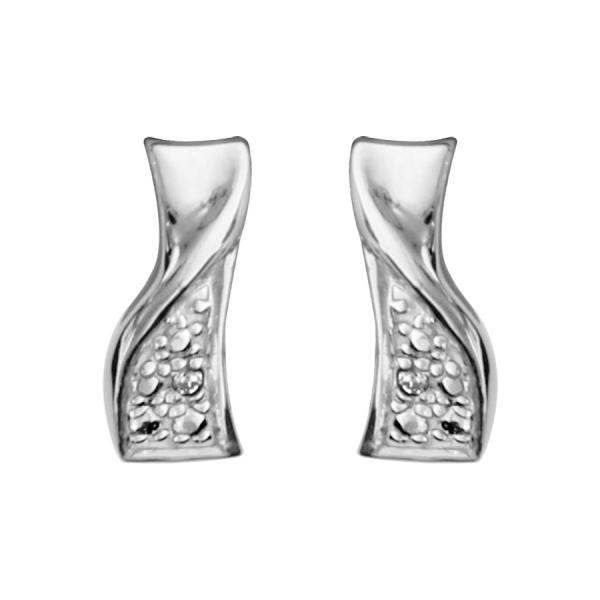 Boucles d'oreilles Argent 925 et Zirconium Sertis Croisée