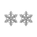 Boucles d'oreilles Argent 925 et Zirconium Sertis Flocon de Neige