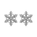 Boucles d'oreilles Argent 925 et Zirconium Sertis Flocon de Neige