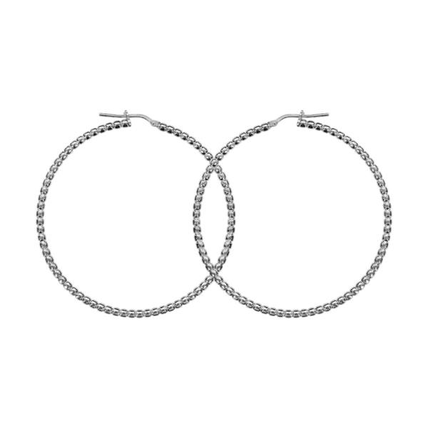 Boucles d'oreilles Argent 925 Créole Dentelée 50 mm