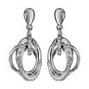 Boucles d'oreilles Argent 925 Multi-Cercles Entremêlés Zirconium Blancs