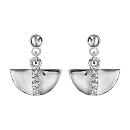 Boucles d'Oreilles Argent 925 Forme Demi Lune avec Zirconium Sertis