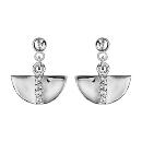 Boucles d'Oreilles Argent 925 Forme Demi Lune avec Zirconium Sertis