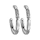 Boucles d'oreilles Argent 925 Barrettes avec Zirconium Sertis