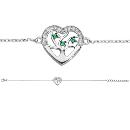 Bracelet Argent 925 Coeur Arbre de Vie Zirconium Verts