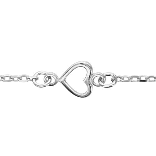 Bracelet Argent 925 Chaine Forçat Coeur Découpé