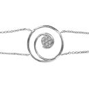 Bracelet Argent 925 et Zirconium Double Chaine Spirale 