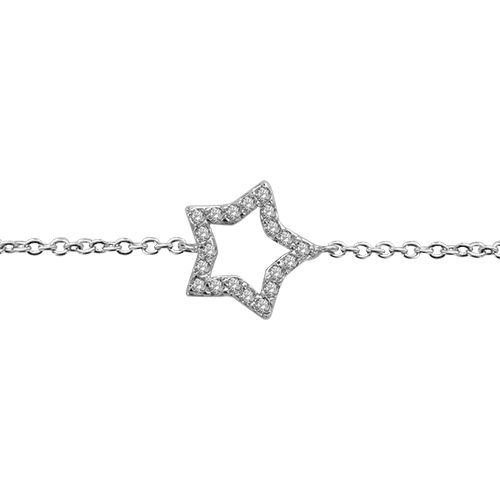 Bracelet Argent 925 et Zirconium Etoile Ajourée