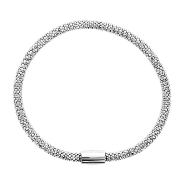 Bracelet Argent 925 Tube Fermoir Magnétique 19 cm