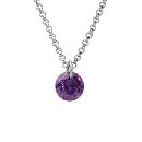 Collier Argent 925 Pierre Synthese Violette