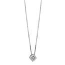 Collier Argent 925 Pendentif Zirconium Rond 4 Griffes