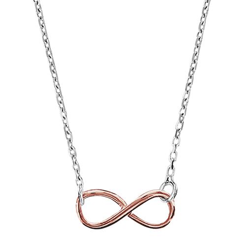 Collier Argent 925 Motif Infini Dorure Rose