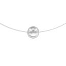 Collier Argent 925 Fil Nylon Perle d'imitation Blanche 8 mm 42 cm