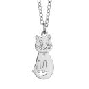 Collier Argent 925 Pendentif Chat