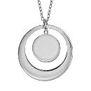 Collier Argent 925 Pendentif 2 Cercles Option Gravure