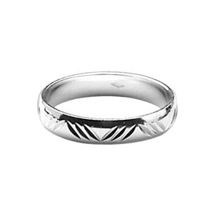 Bague Alliance Argent 925 Diamantée 4 mm