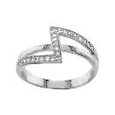 Bague Argent 925 et Zirconium Zig-Zag Moderne