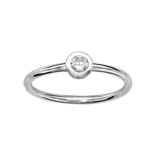 Bague de Phalange Argent 925 et Zirconium Serti Blanc