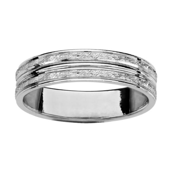 Bague Alliance Argent 925 Mate et Brillante 5 mm