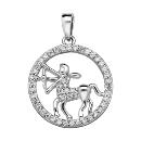 Pendentif Argent 925 Zodiaque Sagittaire Zirconium 