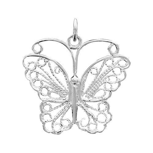 Pendentif Argent 925 Papillon Filigrané